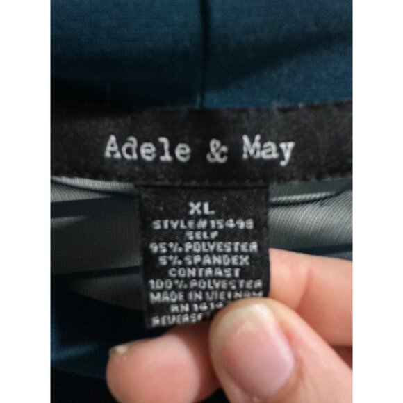 👗 2/$30 Adele & May XL Sleeveless Dark Teal Mesh Panel Top With Button Accents - Picture 4 of 6